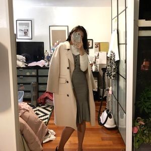Nude pink wool coat